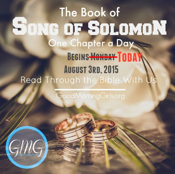 Join Good Morning Girls as we read through the Bible cover to cover one chapter a day. Here are the resources you need to study the Book of Song of Solomon. #Biblestudy #songofsolomon #WomensBibleStudy #GoodMorningGirls