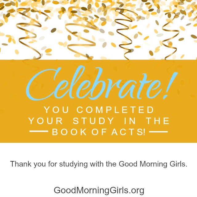Join Good Morning Girls as we read through the Bible cover to cover one chapter a day. Here are the resources you need to study the Book of Acts. #Biblestudy #Acts #WomensBibleStudy #GoodMorningGirls