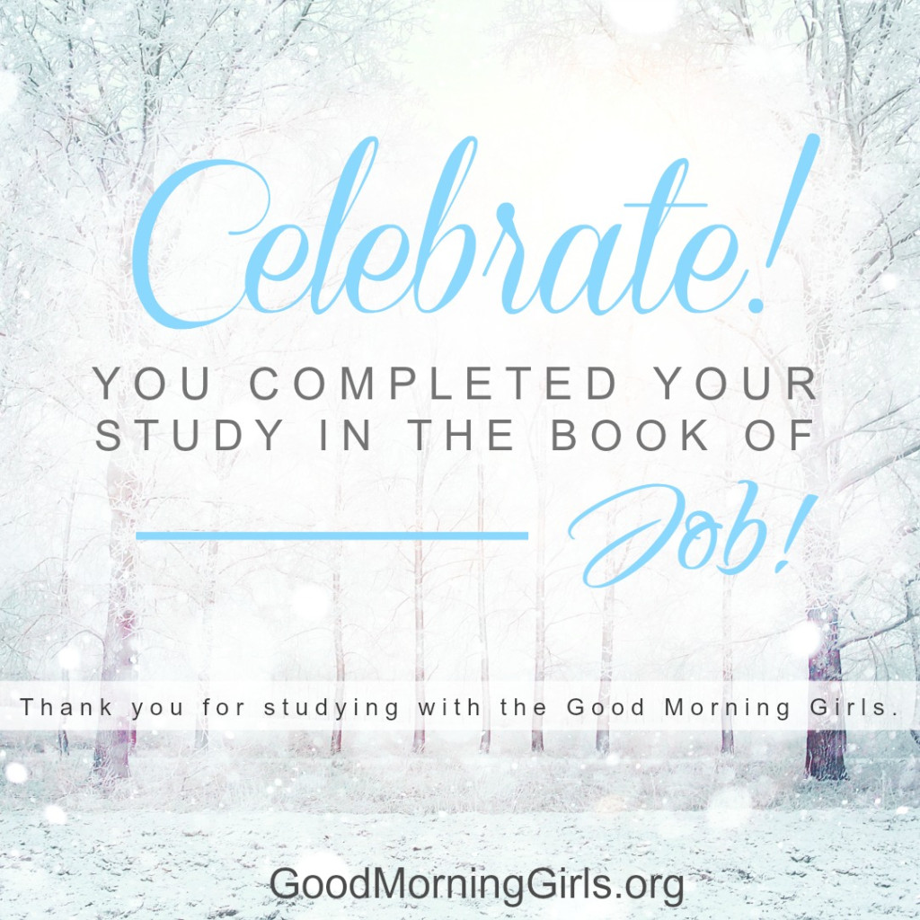 Celebrate - you completed your study in the book of Job!