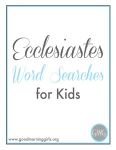 Ecclesiastes Word Searches for Kids Cover