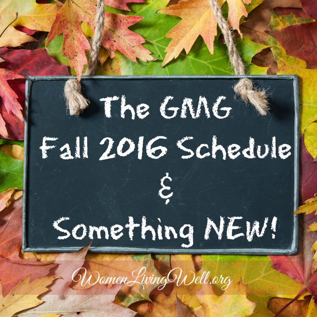 The GMG Fall 2016 Schedule and Something NEW!