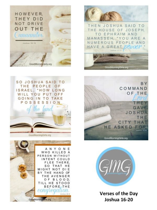 Good Morning Girls Resources {Joshua 16-20} - Women Living Well