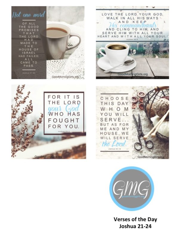Good Morning Girls Resources {Joshua 21-24} - Women Living Well